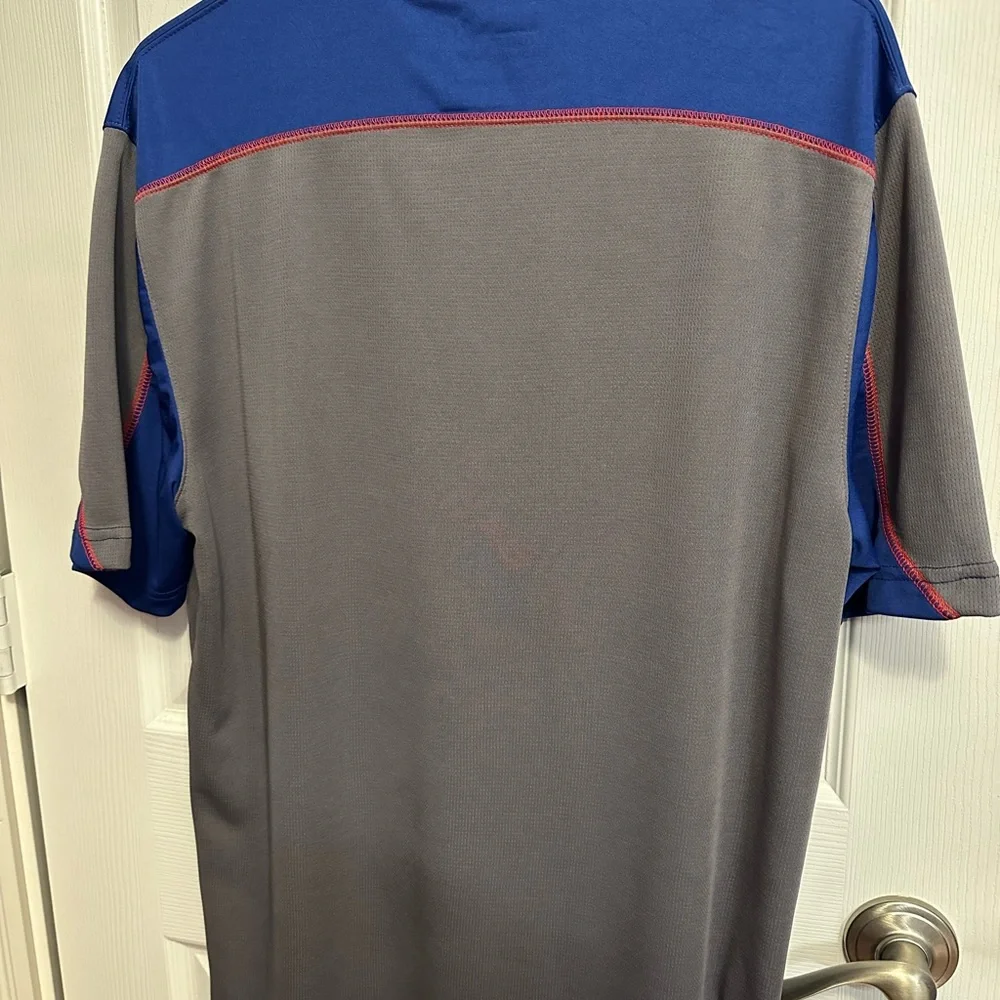 Chicago Cubs Genuine Merchandise Gray and Blue Polo Shirt with Team Logo - Picture 2 of 3